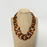 Acrylic Chunky Link Chain Necklace | Amber