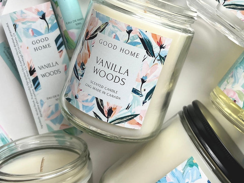 Painted Petals Candle | Vanilla Woods