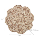 Handwoven Flower Placemat | Beige