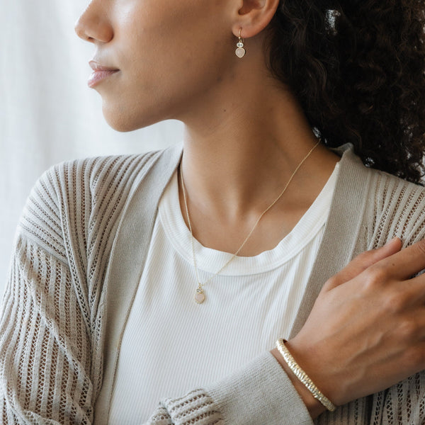 Anastasia Necklace | Gold/Rose Quartz