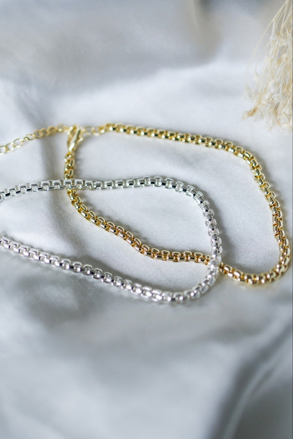 Cord Link Anklet | Silver