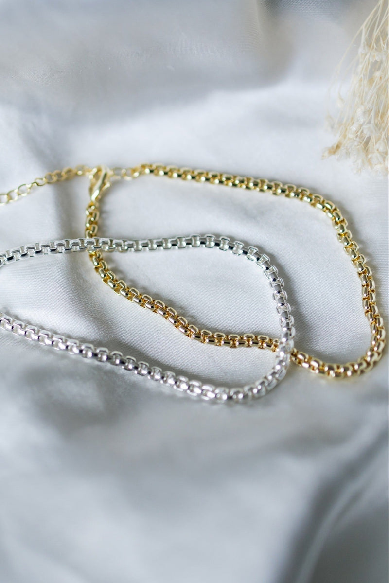 Cord Link Anklet | Silver