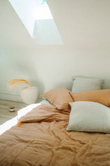 Lina Linen Queen Duvet Set Terracotta {Online Exclusive}