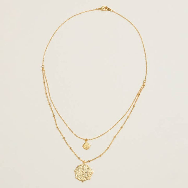 Ancient Coin Pendant Necklace | Gold