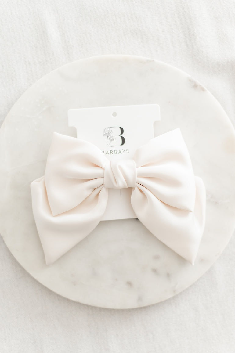King's Cross Satin Bow | Ivory