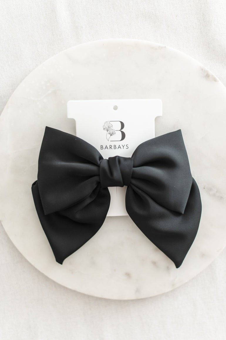 King's Cross Satin Bow | Black