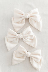 King's Cross Satin Bow | Ivory