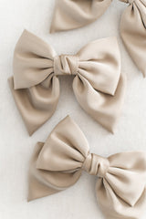King's Cross Satin Bow | Taupe