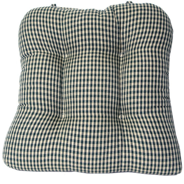 Tufted Chair Pad | Berryvine Green Check