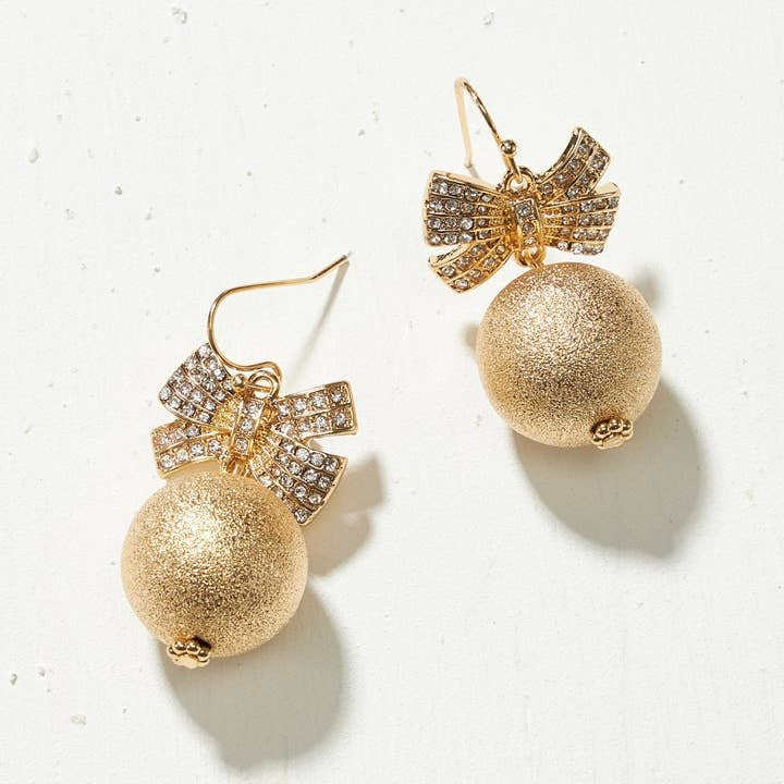 Ribbon & Ornament Earrings | Gold