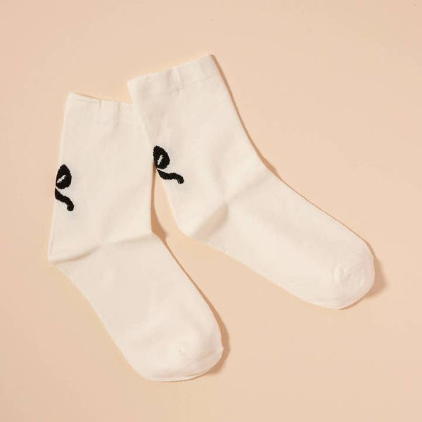 Bow Print Crew Socks