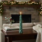 Set of 2 Tree Taper Candles | Dark Green