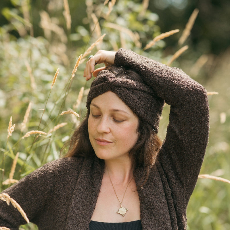 Cozy Twisted Headband | Brunette