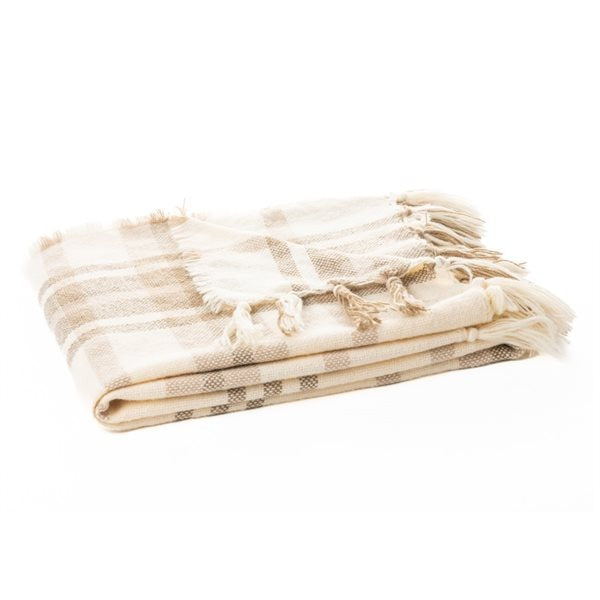 Cody Throw | Beige Plaid - FINAL SALE