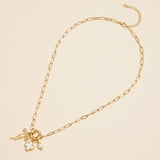 Gold Charm Necklace Set | Bow, Clover, Pearl