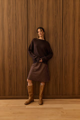 Ellie Midi Skirt | Brown Polka Dot