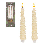 Set of 2 Tree Taper Candles | Ivory