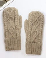 Diamond Cable Knit Mittens