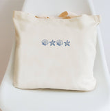 Embroidered Canvas Tote Bag | Seashells