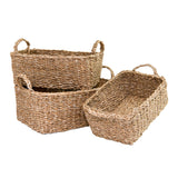 Rectangular Seagrass Basket w/ Handles | Natural