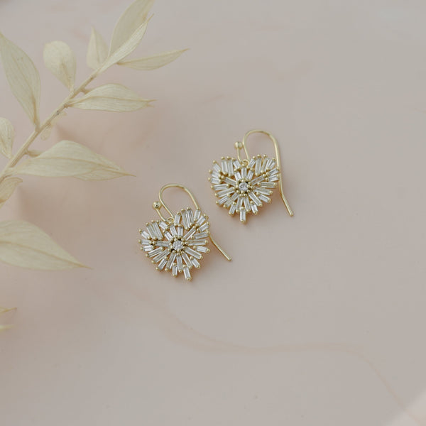 Elaborate Heart Earrings | Gold