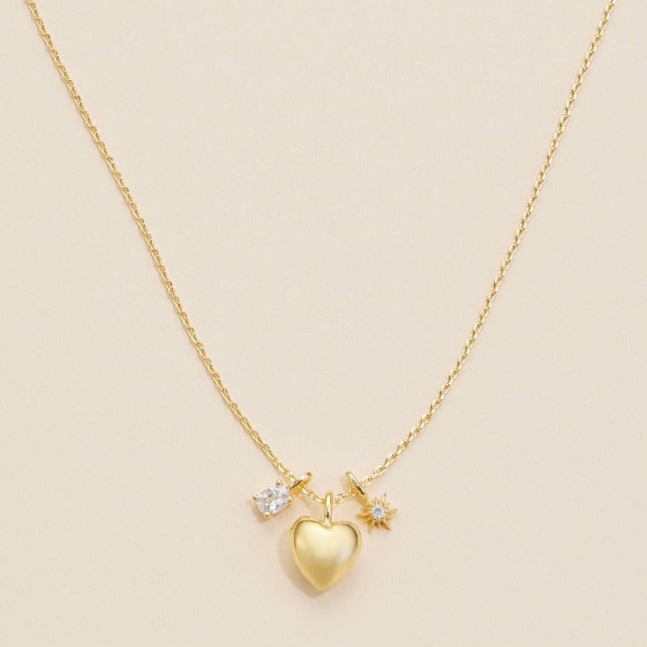 Heart Charm Necklace | Gold