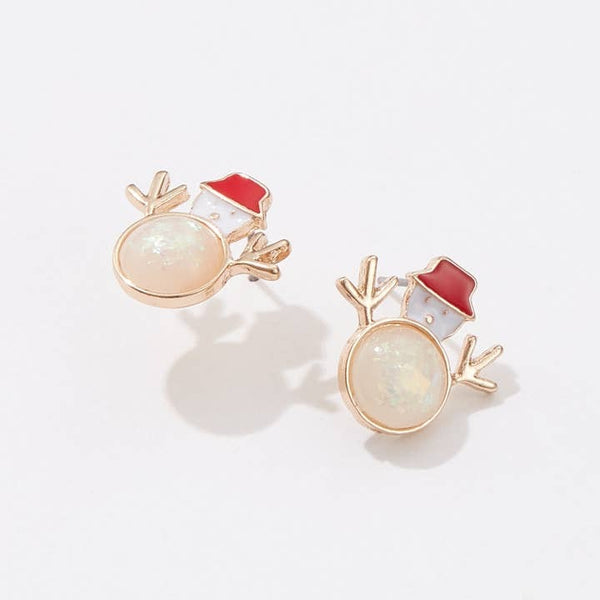 Snowman Earrings | Gold