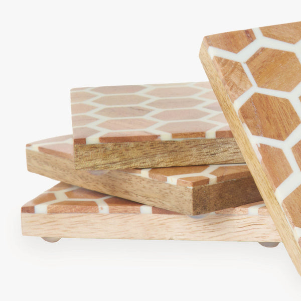 Wooden Coaster with Resin Finish | Mosaic