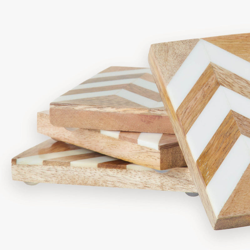 Wooden Coaster with Resin Finish | Zigzag - FINAL SALE