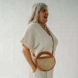 Round Cane Accent Bag | Caramel
