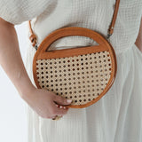 Round Cane Accent Bag | Caramel