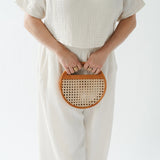 Round Cane Accent Bag | Caramel