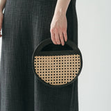 Round Cane Accent Bag | Black