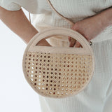 Round Cane Accent Bag | Cream