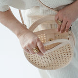 Round Cane Accent Bag | Cream