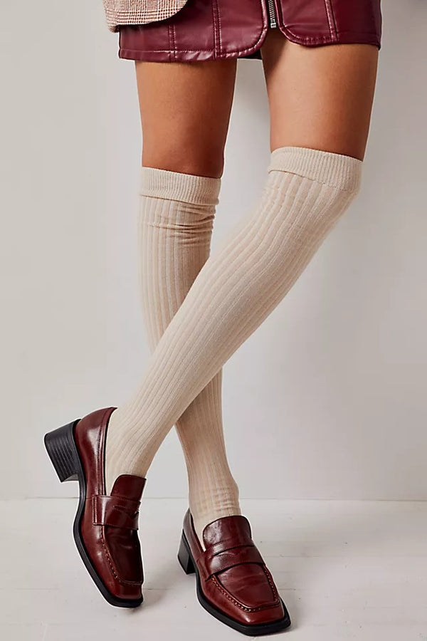 Viola Over The Knee Socks | Oatmeal - FINAL SALE