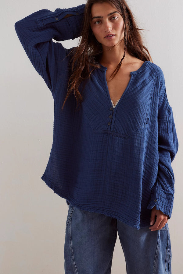 Easy Sunday Top | Dark Denim - FINAL SALE