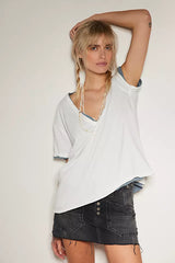 Nina V-Neck Tee | Ivory
