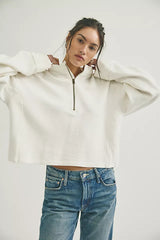Celeste Quarter Zip | Clean Ivory