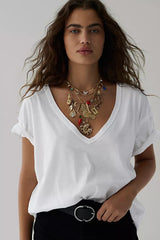 Nina V-Neck Tee | Ivory