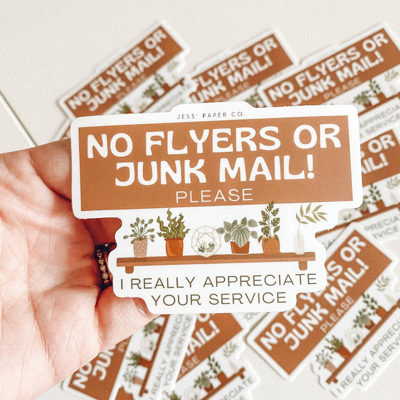 No Junk Mail Mailbox Sticker