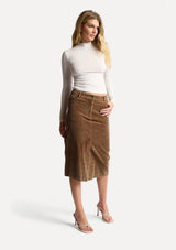 Kahlo Corduroy Skirt | Brown - FINAL SALE