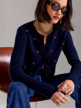 Muse Embroidered Cardigan | Cherry