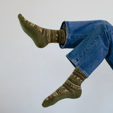 Alpaca Print Socks | Vintage Green