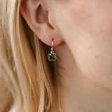 Radiance Earrings | Gold/Moss Green