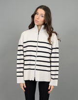 Dalilah Cardigan | Oatmeal Stripe