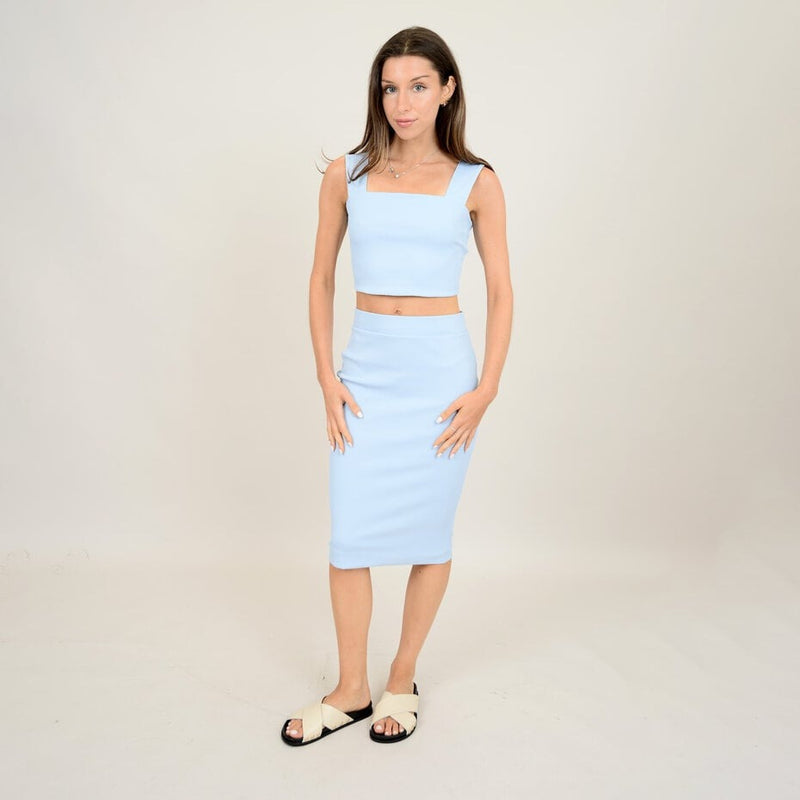 Tanira Rib Skirt | Bluebell - FINAL SALE