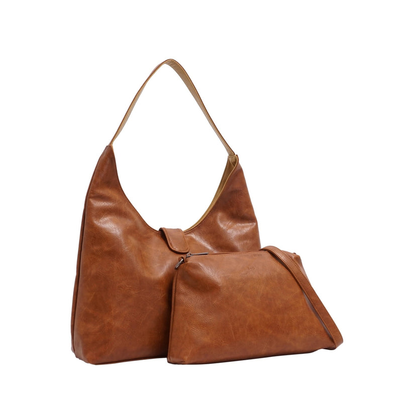 Charlene 2-in-1 Reversible Hobo | Camel/Cinnamon