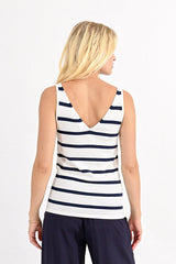 Adrienne Tank Top | Ecru & Navy - FINAL SALE