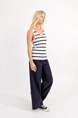 Adrienne Tank Top | Ecru & Navy - FINAL SALE